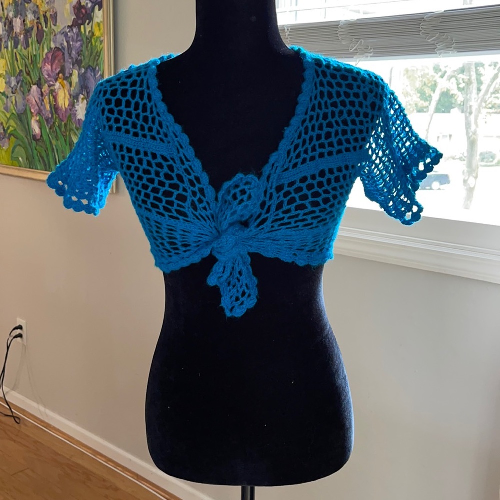 Hand made crochet swimsuit cover up , new !